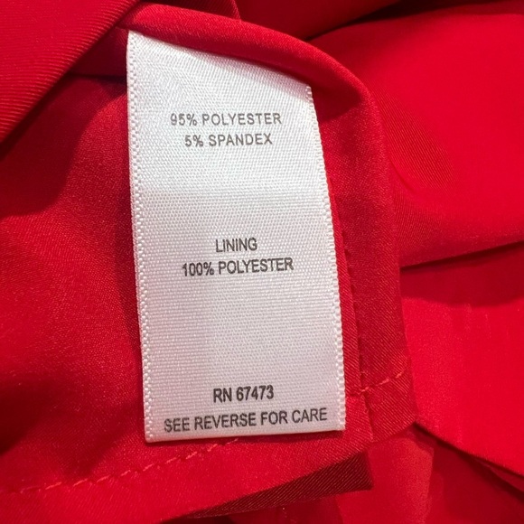 Elegant Lined Red Knot-Front Midi Dress Medium - Picture 6 of 11